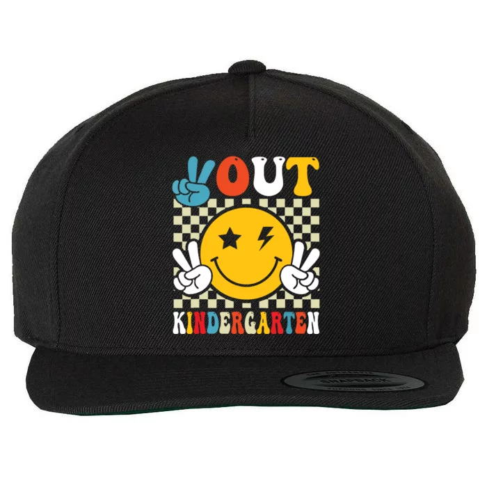 Groovy Peace Out Kindergarten Graduation Last Day Of School Wool Snapback Cap