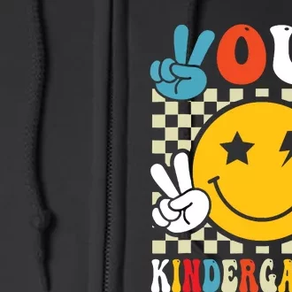 Groovy Peace Out Kindergarten Graduation Last Day Of School Full Zip Hoodie