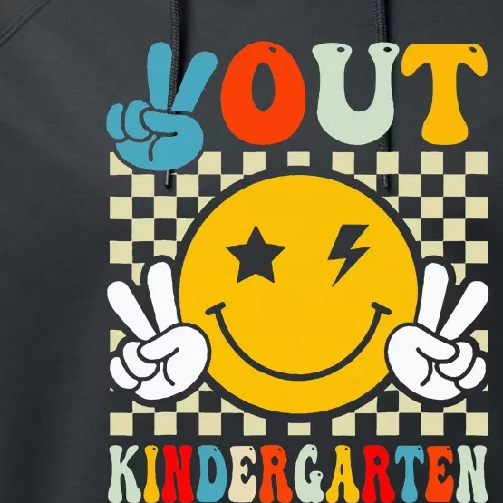 Groovy Peace Out Kindergarten Graduation Performance Fleece Hoodie