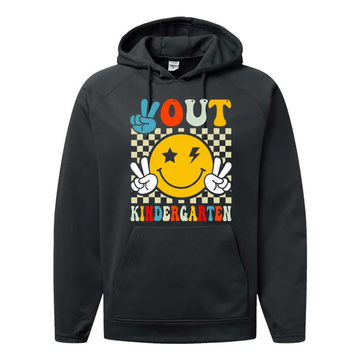 Groovy Peace Out Kindergarten Graduation Performance Fleece Hoodie