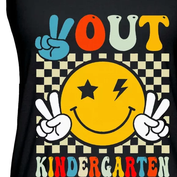 Groovy Peace Out Kindergarten Graduation Ladies Essential Flowy Tank