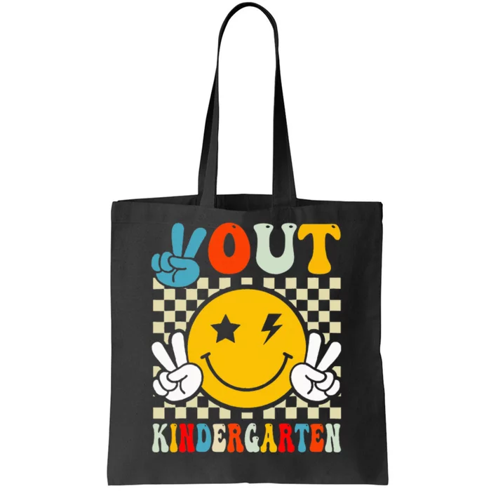 Groovy Peace Out Kindergarten Graduation Tote Bag