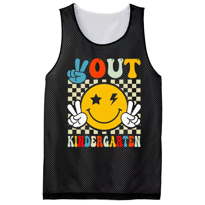 Groovy Peace Out Kindergarten Graduation Mesh Reversible Basketball Jersey Tank