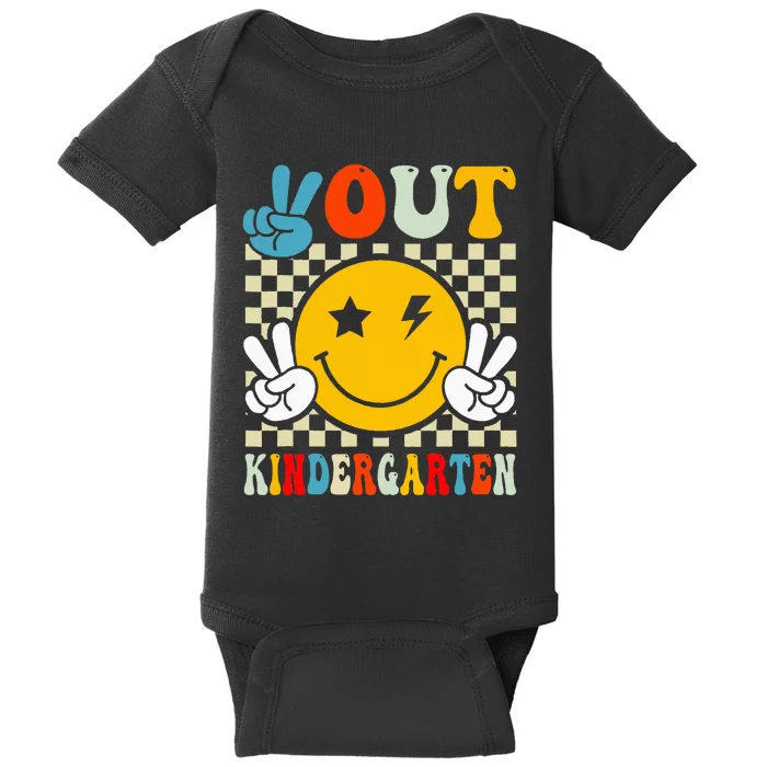 Groovy Peace Out Kindergarten Graduation Baby Bodysuit