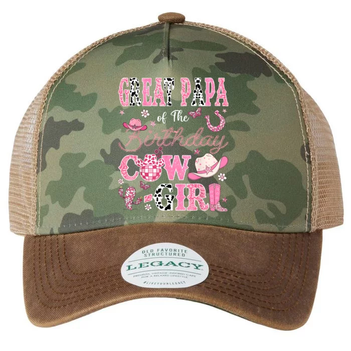 Great Papa Of The Birthday Cowgirl Western Rodeo Great Papa Legacy Tie Dye Trucker Hat