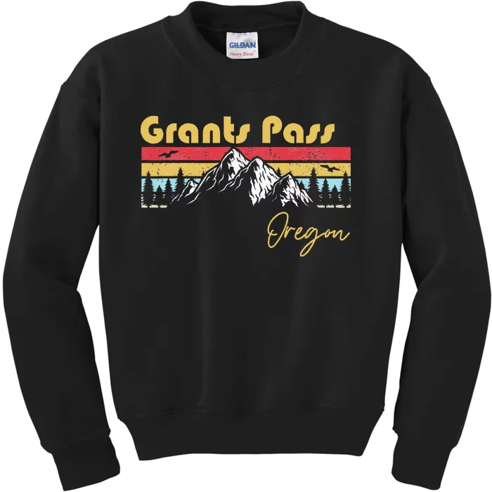 Grants Pass Oregon Roots Hometown Vintage Home State Pride Kids Sweatshirt