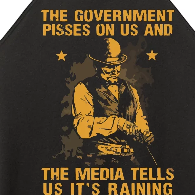 Government Pisses On Us And The Media Tell Us Its Raining Women’s Perfect Tri Rocker Tank