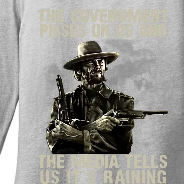 Government Pisses On Us And The Media Tell Us ItS Raining Womens CVC Long Sleeve Shirt