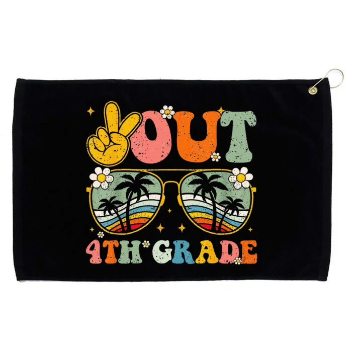 Groovy Peace Out 4th Grade Graduation Last Day Of School Grommeted Golf Towel