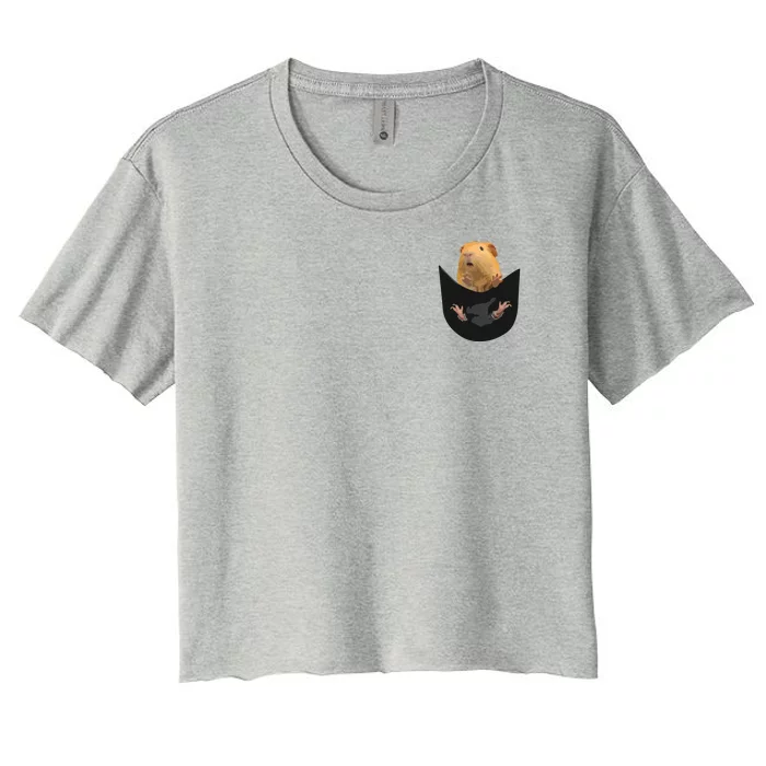 Guinea Pig Owner Cute Pocket Guinea Pig Women's Crop Top Tee