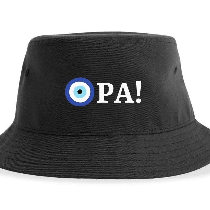 Greek Pride Opa Evil Eye Hellas Greece Gift Sustainable Bucket Hat