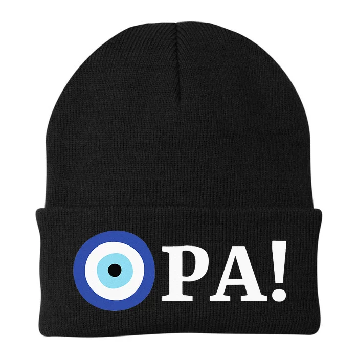 Greek Pride Opa Evil Eye Hellas Greece Gift Knit Cap Winter Beanie