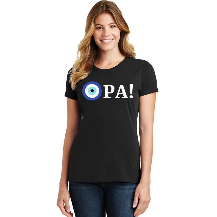 Greek Pride Opa Evil Eye Hellas Greece Gift Women's T-Shirt