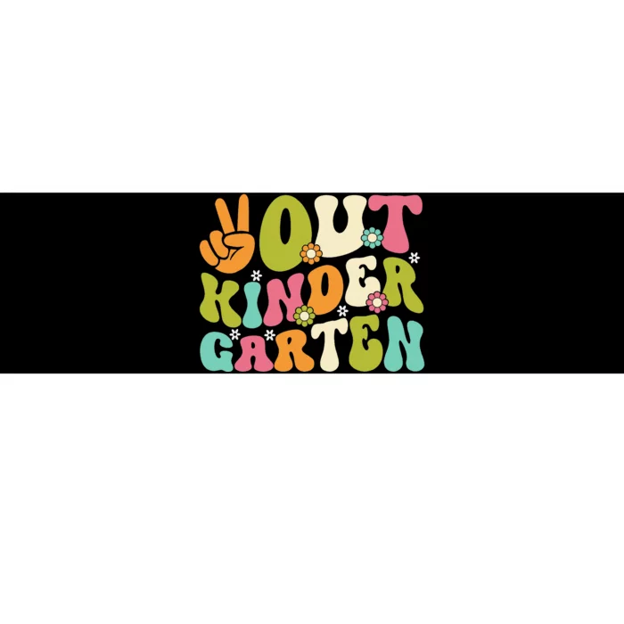 Groovy Peace Out Kindergarten Teacher Last Day Of School Bumper Sticker