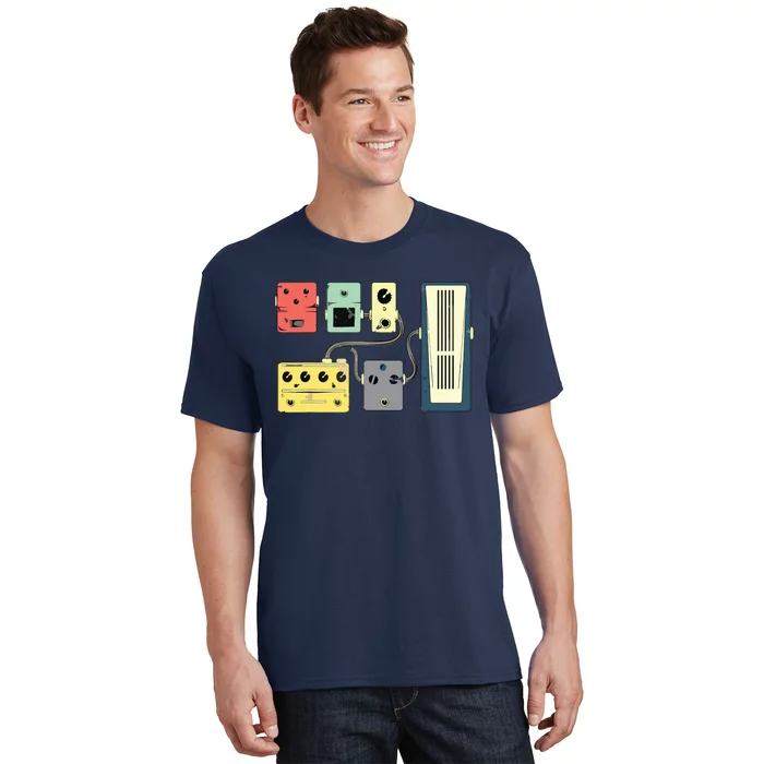 Guitar Player Pedal Board Guitarist Gifts Playing Guitars T-Shirt