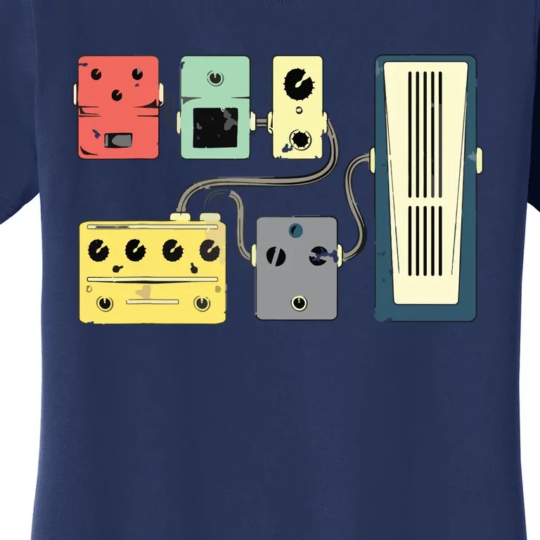 Guitar Player Pedal Board Guitarist Gifts Playing Guitars Women's T-Shirt