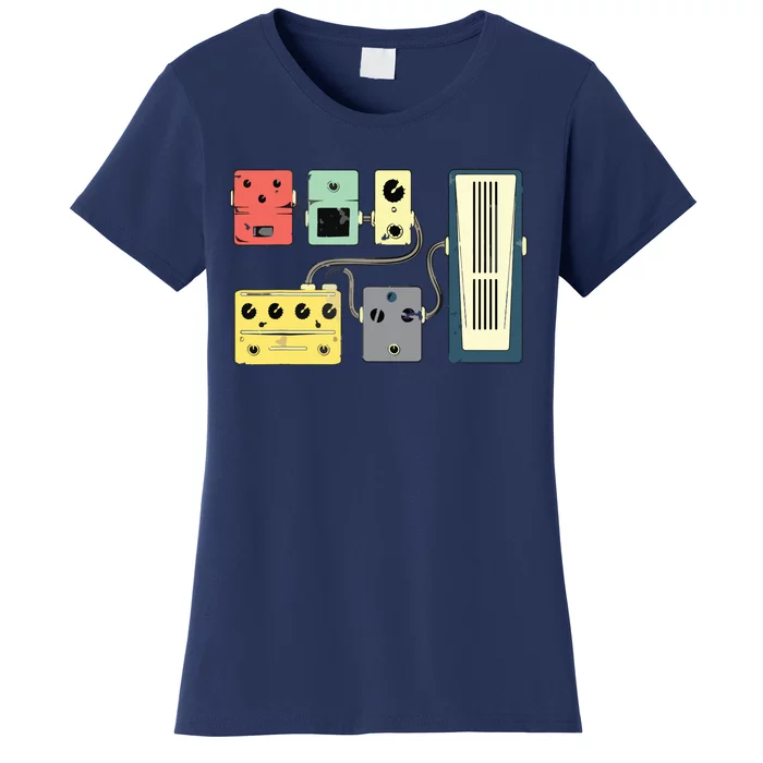 Guitar Player Pedal Board Guitarist Gifts Playing Guitars Women's T-Shirt