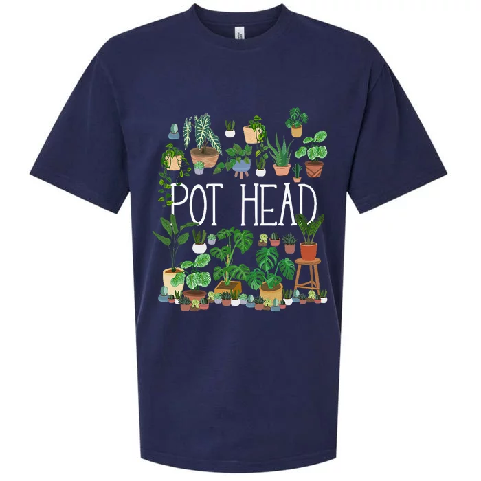 Gardening Potted Plant Lover Pot Head Gardener Garden Sueded Cloud Jersey T-Shirt