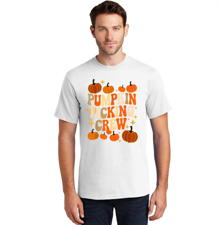 Groovy Pumpkin Picking Crew Matching Family Autumn Tall T-Shirt