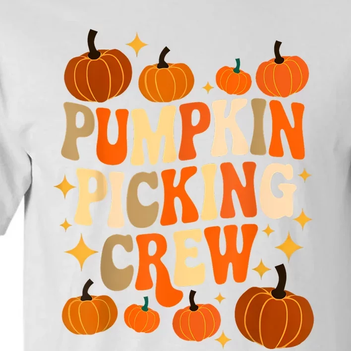 Groovy Pumpkin Picking Crew Matching Family Autumn Tall T-Shirt