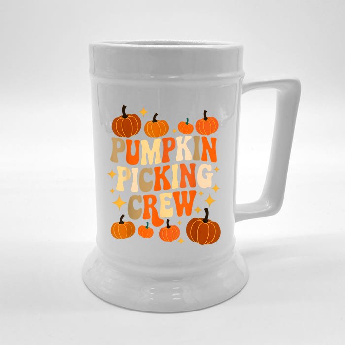 Groovy Pumpkin Picking Crew Matching Family Autumn Front & Back Beer Stein