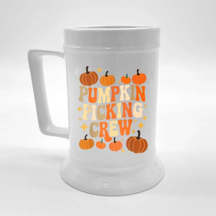 Groovy Pumpkin Picking Crew Matching Family Autumn Front & Back Beer Stein