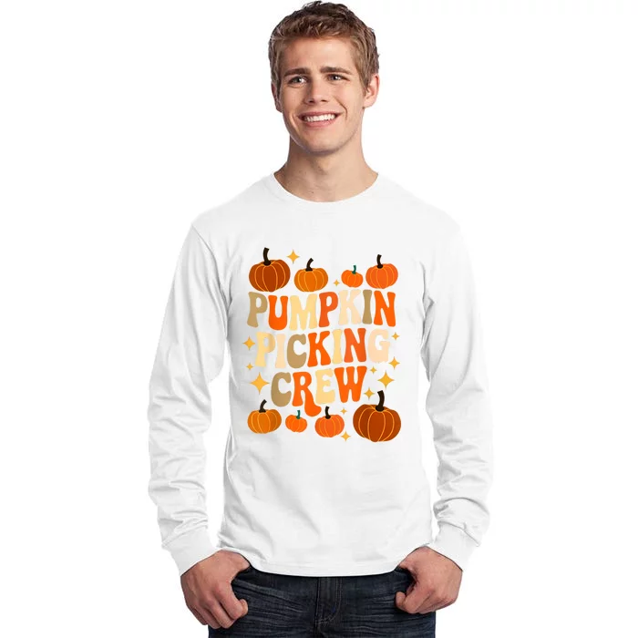 Groovy Pumpkin Picking Crew Matching Family Autumn Tall Long Sleeve T-Shirt