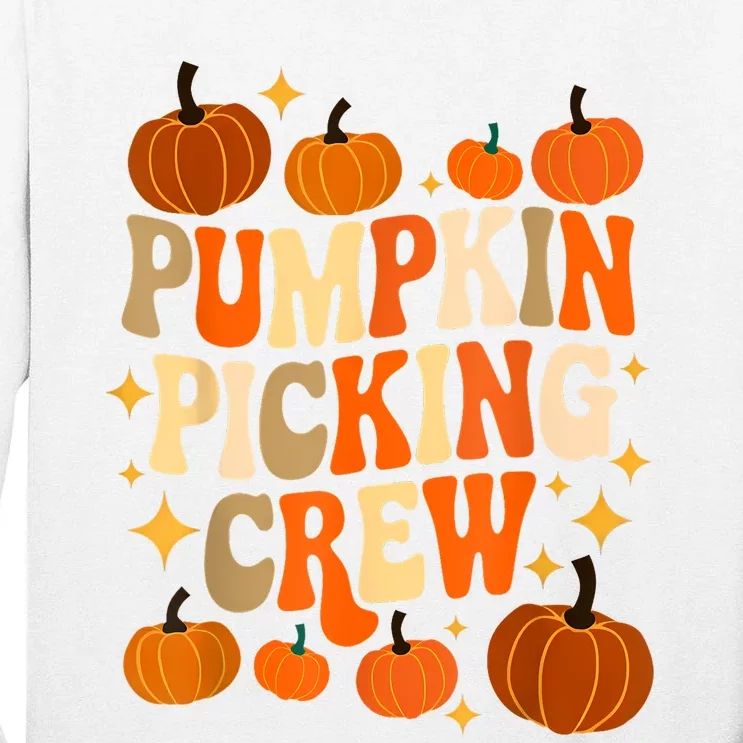 Groovy Pumpkin Picking Crew Matching Family Autumn Tall Long Sleeve T-Shirt