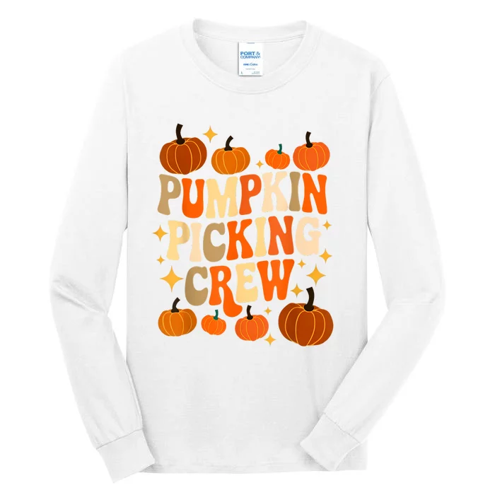 Groovy Pumpkin Picking Crew Matching Family Autumn Tall Long Sleeve T-Shirt