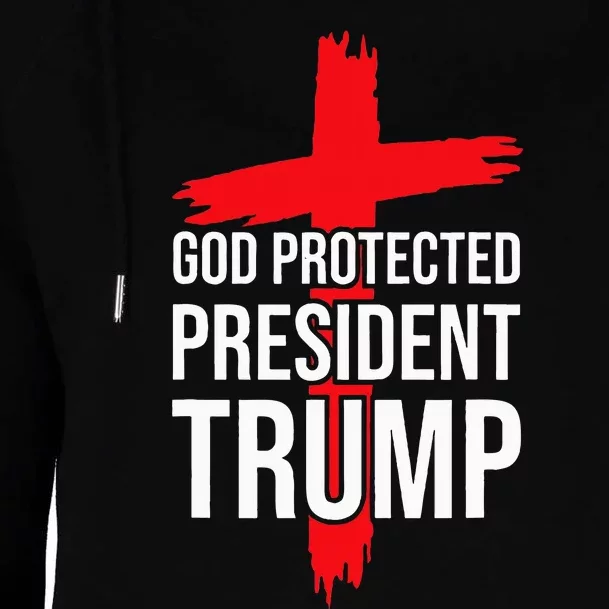 God Protected President Trump Trump 2024 America Christian Womens Funnel Neck Pullover Hood