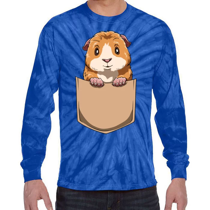 Guinea Pig Pocket Guinea Pig Peeking Out Pocket Guinea Pig Cute Gift Tie-Dye Long Sleeve Shirt