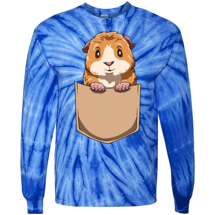 Guinea Pig Pocket Guinea Pig Peeking Out Pocket Guinea Pig Cute Gift Tie-Dye Long Sleeve Shirt