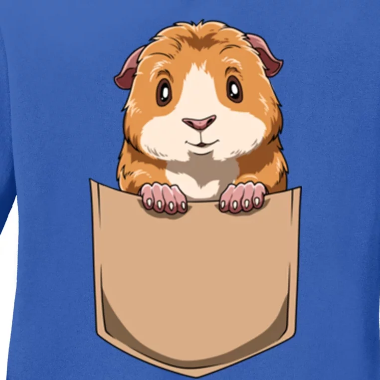 Guinea Pig Pocket Guinea Pig Peeking Out Pocket Guinea Pig Cute Gift Ladies Long Sleeve Shirt