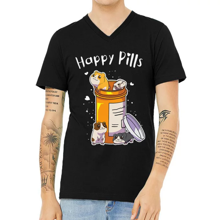 Guinea Pigs Pills Anime Cute Gift V-Neck T-Shirt