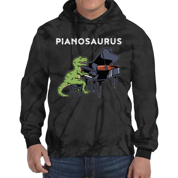 Grand Piano Pianist Gift Dinosaur Music Piano Tie Dye Hoodie