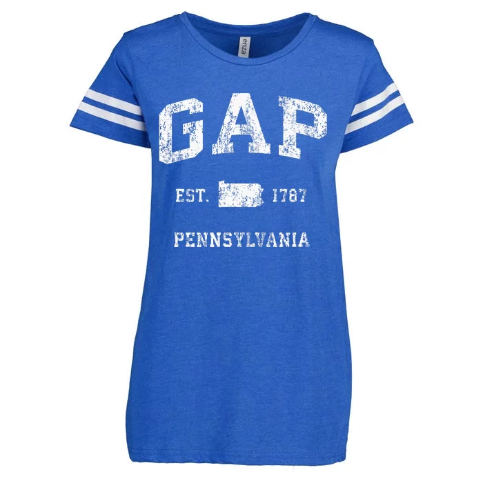 Gap Pennsylvania PA Vintage Athletic Sports Enza Ladies Jersey Football T-Shirt