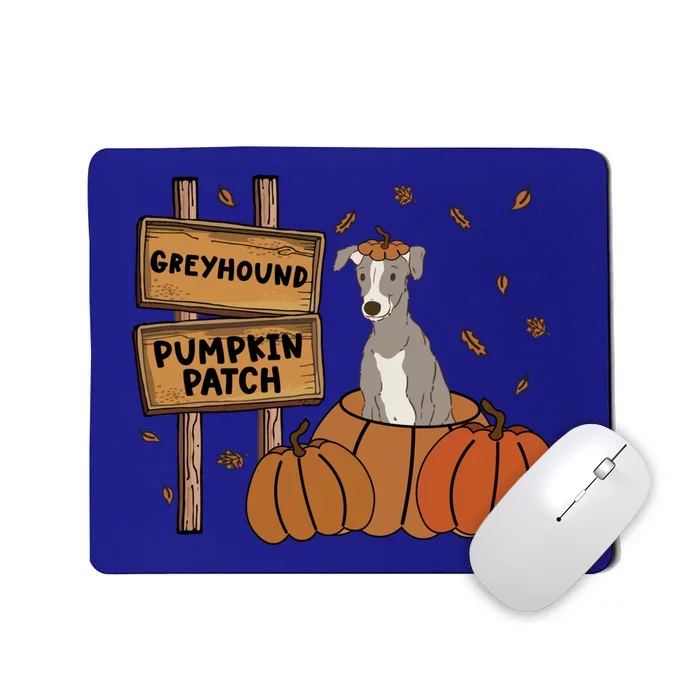 Greyhound Pumpkin Patch Dog Lovers Thanksgiving Halloween Gift Mousepad