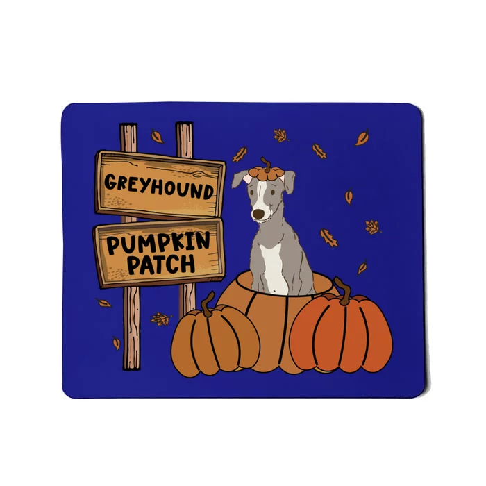 Greyhound Pumpkin Patch Dog Lovers Thanksgiving Halloween Gift Mousepad