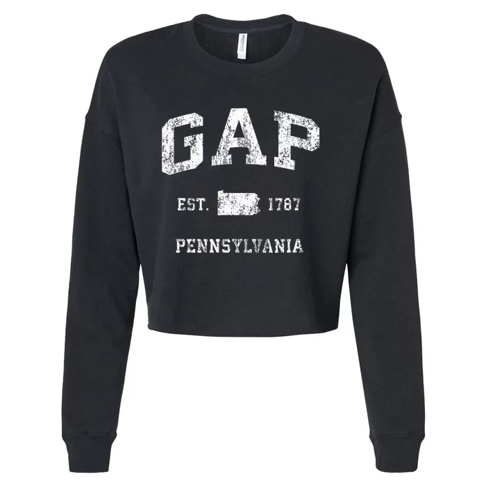 Gap Pennsylvania PA Vintage Athletic Sports Cropped Pullover Crew