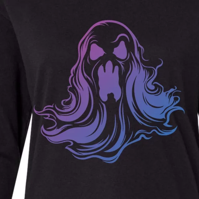 Ghost Poltergeist Paranormal Spooky Halloween Gift Womens Cotton Relaxed Long Sleeve T-Shirt