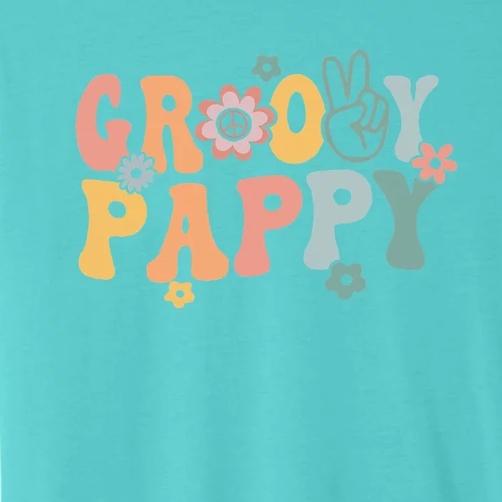 Groovy Pappy Retro Dad Matching Family 1st Birthday Party ChromaSoft Performance T-Shirt