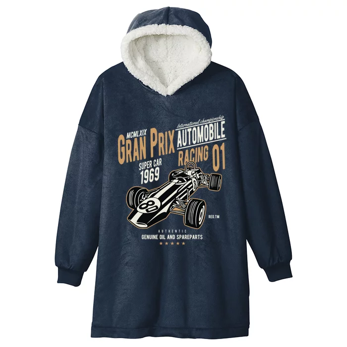 Grand Prix Racing 1969 Vintage Car Racing Fan Gift Hooded Wearable Blanket