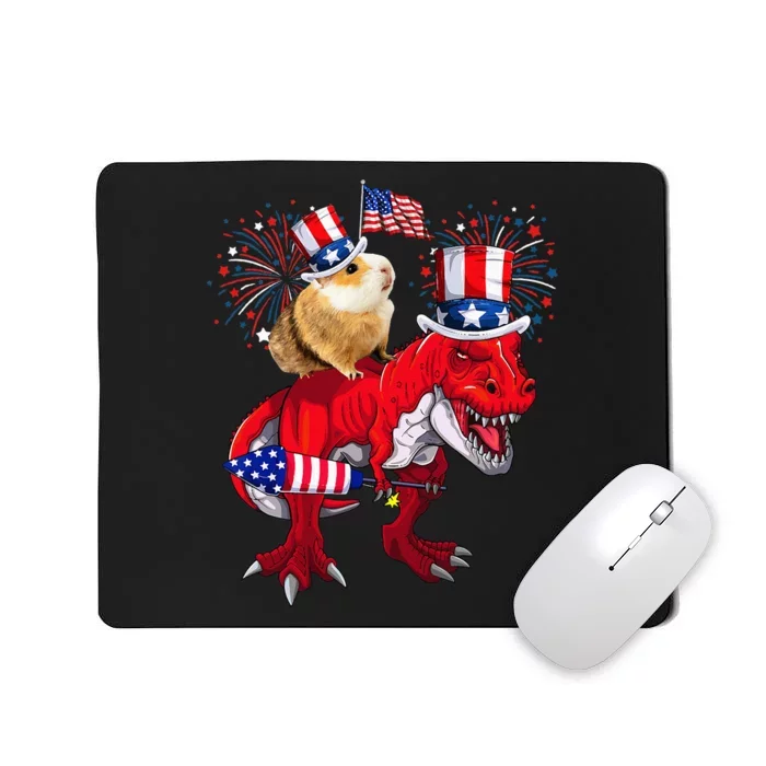 Guinea Pig Ridding TRex 4th Of July Fireworks Lover Family Mousepad