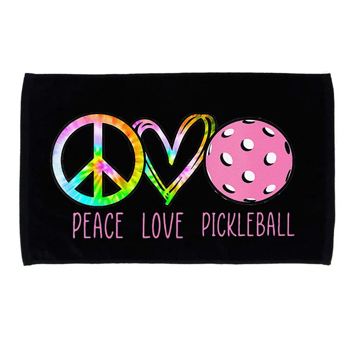 Girls Pickleball Retired Ladies Peace Love Pickleball Microfiber Hand Towel