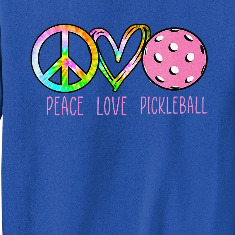 Girls Pickleball Retired Ladies Peace Love Pickleball Tall Sweatshirt