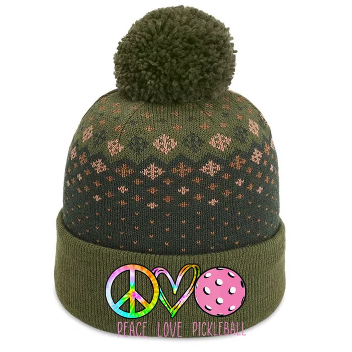 Girls Pickleball Retired Ladies Peace Love Pickleball The Baniff Cuffed Pom Beanie