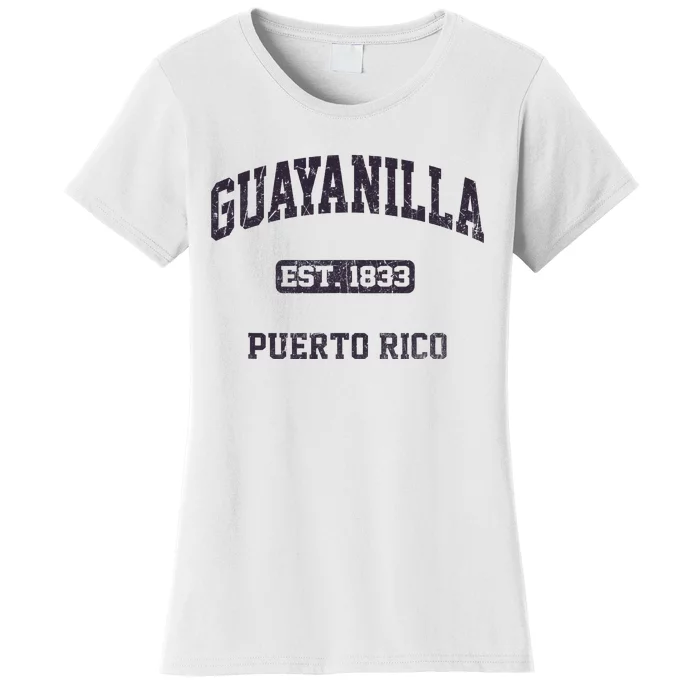 Guayanilla Puerto Rico Vintage Boricua Flag Athletic Style Women's T-Shirt