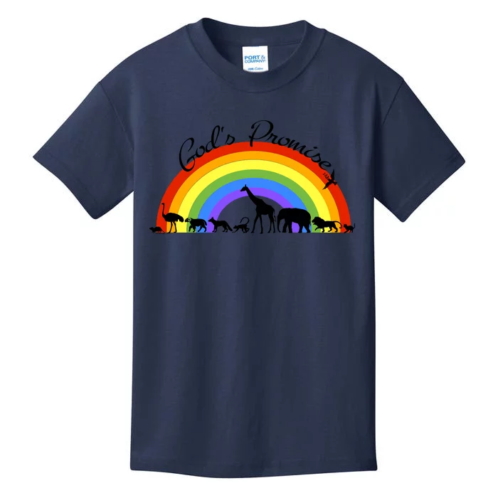 God's Promise Rainbow, Animals Of Noah's Ark Kids T-Shirt