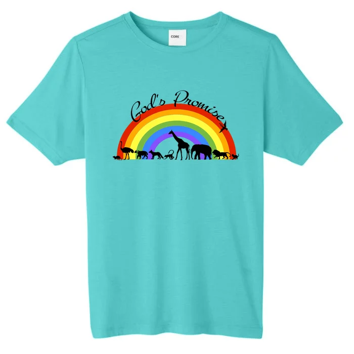 God's Promise Rainbow, Animals Of Noah's Ark ChromaSoft Performance T-Shirt