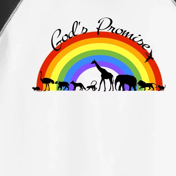 God's Promise Rainbow, Animals Of Noah's Ark Toddler Fine Jersey T-Shirt